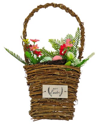 National Tree Company 15In Easter Floral Wall Basket