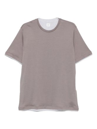Eleventy layered cotton t-shirt - Grey