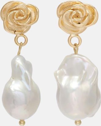 Magda Butrym Orecchini Baroque bagnati in oro con perle