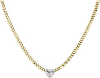 HauteCarat Trillion Cut Lab Grown Diamond Pendant Necklace in 18K Yellow/Blackened Gold at Nordstrom