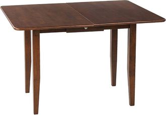 Beliani Beliani - Extending Dining Table 90/120 x 60cm Rubberwood Hidden Drawer Dark Wood Masela