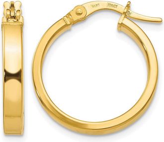 Diamond2Deal 14K Yellow Gold Round Shape Hoop Earrings 20mm