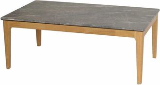 Mendler Mesa De Centro Hhg-649, Mesa Auxiliar Mesa De Sof&aacute;, Madera Maciza Hdf Laminado Melamina 46x120x70cm, Aspecto M&aacute;rmol/piedra Patas Claras