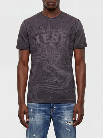 Diesel Slim Fit Graffiti Logo Print T-Shirt in Cotton