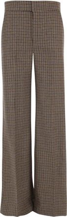 SA SU PHI Pantaloni Sartoriali in Lana con Fantasia Pied-de-Poule - - Trousers - Donna - Marrone - M