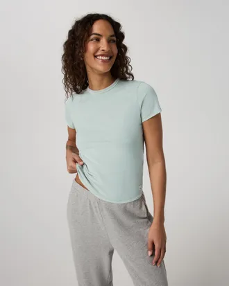 Vuori Clothing Short Sleeve Feather Classic T-Shirt - Garment Dye | Storm Blue | XS, Size Extra Small