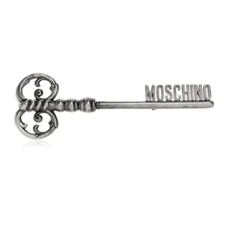 Moschino Brooches, female, Gray, Size: ONE SIZE Brooch with logo