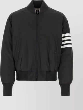 Thom Browne sleeve print ribbed bomber