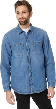 L.L.Bean 1912 Heritage Lined Shirt Jac Mens Jacket Stonewashed : 3XL, Denim/Fleece/Polyester