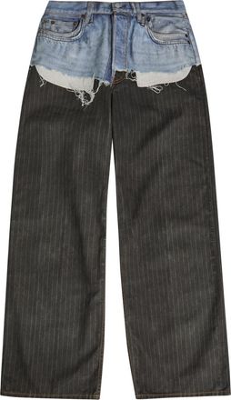 Acne Studios Pinstripe Wide-leg Jeans - Blue - XL