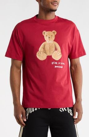 Palm Angels Bear Logo Graphic T-Shirt in Red at Nordstrom Rack, Size Xx-Large