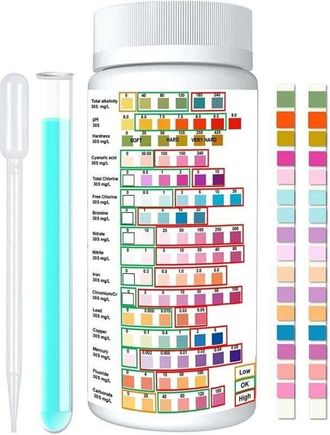 OEM Bandelettes Test Eau - Kit Analisis Calidad Agua Piscina Spa Acuario Potable - 100 Unidades