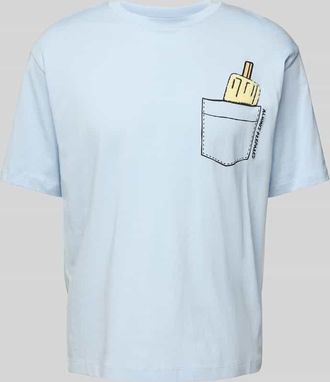 Mc Neal Loose Fit T-Shirt mit Rundhalsausschnitt in Hellblau, Größe XXXL