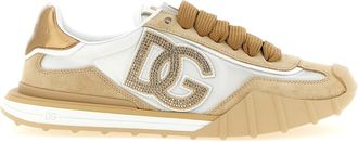 Dolce & Gabbana Beige Calfskin Athletic Womens Sneakers