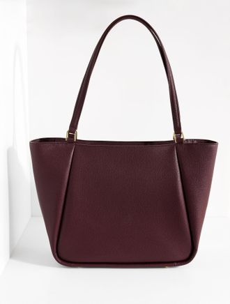Talbots Brooke Pebble Leather Tote - Deep Burgundy - 001 Talbots