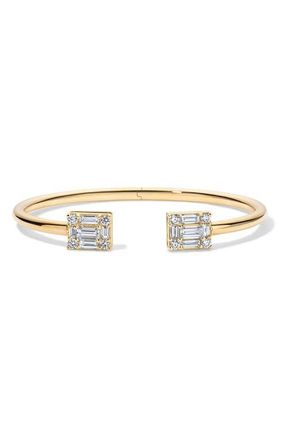 Mindi Mond Clarity Petite Diamond Open Bangle Bracelet in D1.13 18Kyg at Nordstrom