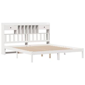 Berkfield Home Decorative Bookcase Bed Frame White 180x200 cm Super King Solid W