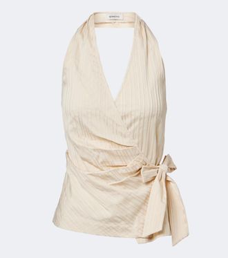 SIMKHAI Bria striped halterneck top
