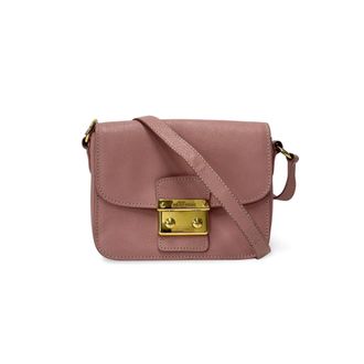 Miu Miu Madras Leather Crossbody Bag Pink