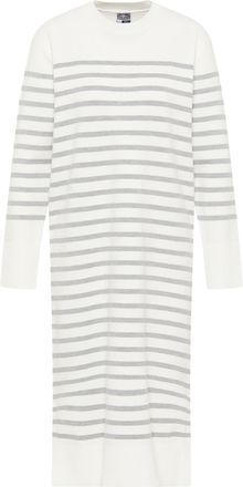 Dreimaster Dreimaster Maxi jurk Dames Wol wit grijs gemêleerd