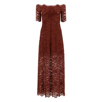 Paco Rabanne Lace Dress - female - Rabanne - Midi Dresses - Brown - XS - Dresses