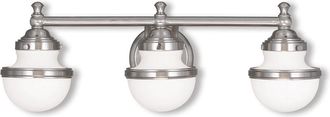 Livex Lighting Livex Oldwick 3-Light Brushed Nickel Bath-Light