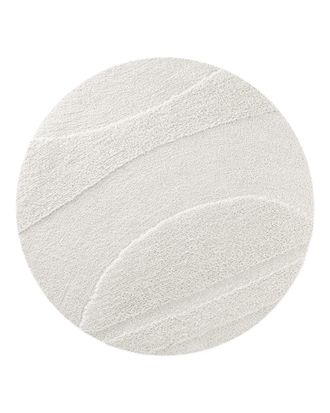 Wecon Home Alfombra de ba&ntilde;o redonda en relieve blanca &Oslash;80