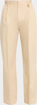 Casablanca Men & apos;s Poplin Pleated Straight-Leg Trousers