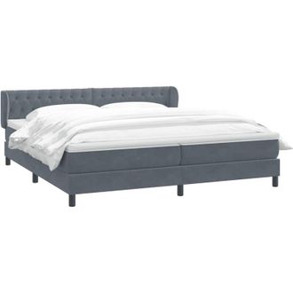 vidaXL Cama Box Spring Con Colchones Terciopelo Gris Oscuro 180x220 Cm Vidaxl