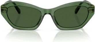 Swarovski 54mm Cat Eye Sunglasses in Transparent Green/dark Green at Nordstrom