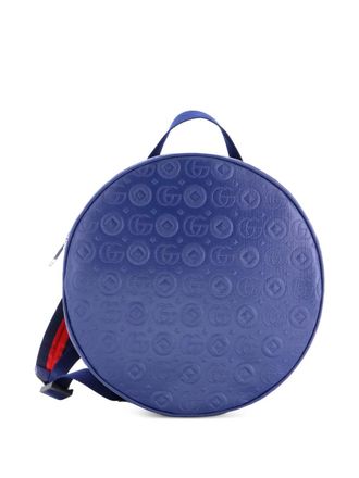 Gucci Childrens Round Zip Embossed Leather backpack - Blu