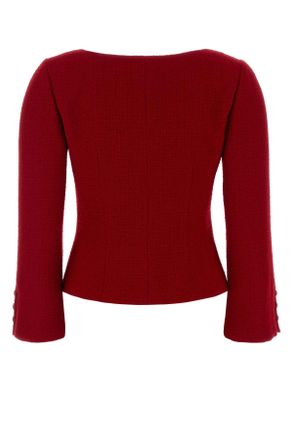 Valentino Garavani Womens Red Boucle Blazer Paris Giacche E Gilet