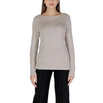 Street One Beige Viscose Top & T-Shirt - Dames - Longsleeves - Beige - M - Tops