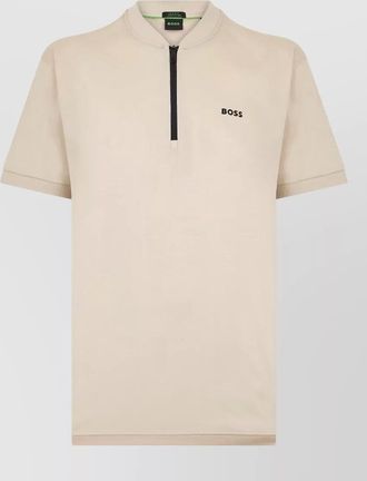 HUGO BOSS zip collar t shirt casual style