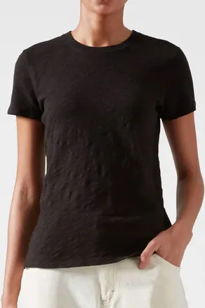 ATM Anthony Thomas Melillo Slub Jersey Crew Neck Tee In Vintage Black