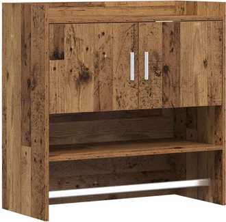 vidaXL Estante De Pared Montada En La Pared Madera Envejecida Vidaxl