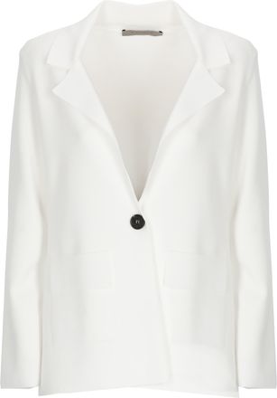 D.exterior White Viscose Single Breasted Blazer