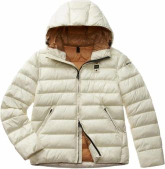 Blauer Contrast Voering Puffer Jas - Heren - Winterjassen - Wit - XL - Nylon - Jassen