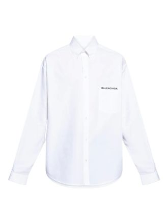 Balenciaga logo-embroidered shirt - men - Cotton - 40 - White