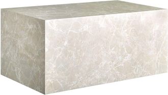 TecTake Mesa de centro, MDF aspecto travertino, carga 45 kg, 90x50x40 cm, gris