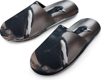 Generic Wild Bird Magpie Mens Cozy Memory Foam Slippers Warm Cotton House Shoes Comfy Slipper for Indoor Outdoor