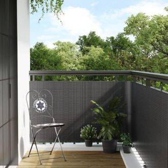 vidaXL Toldo Para Balc&oacute;n Rat&aacute;n Sint&eacute;tico Gris Antracita 500x90 Cm Vidaxl