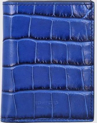 Tom Ford Portacarte bifold in pelle di vitello con stampa coccodrillo