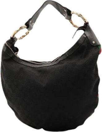 Gucci Pre-owned Le Hobo Bambou - Dames - Vintage Schoudertas - Zwart - ONE Size - Bamboe - Vintage