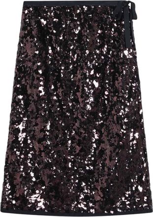 Prada Elegante Lange Rok in Pruim - Dames - Midirokken - Paars - L - Rokken