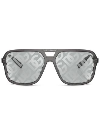 Dolce & Gabbana Eyewear Zonnebril met rechthoekig montuur - Grijs