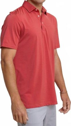 Southern Tide Brrreeze Meadowbrook Stripe Polo In Mineral Red