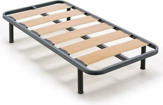 HOGAR 24 Hogar24 - Somier 80x190 Cm Tubo Acerado 40x30 mm Laminas Anchas con Sistema Anti-ruido. Patas Cilindricas de 32 Cm