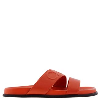 Jimmy Choo London Womens Embossed Logo Leather Slide