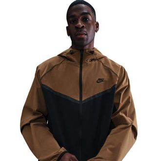 Nike Mens Tech Woven WR Full-Zip Jacket - Black/Mosswood Brown/Black Size 3XL